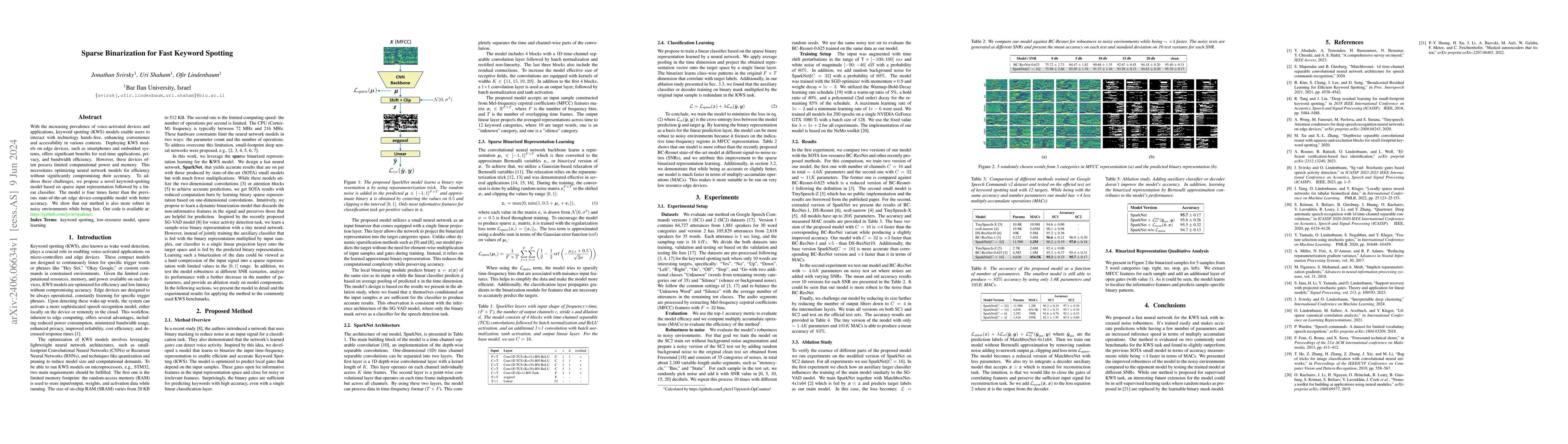 Thumbnail for Sparse Binarization for Fast Keyword Spotting