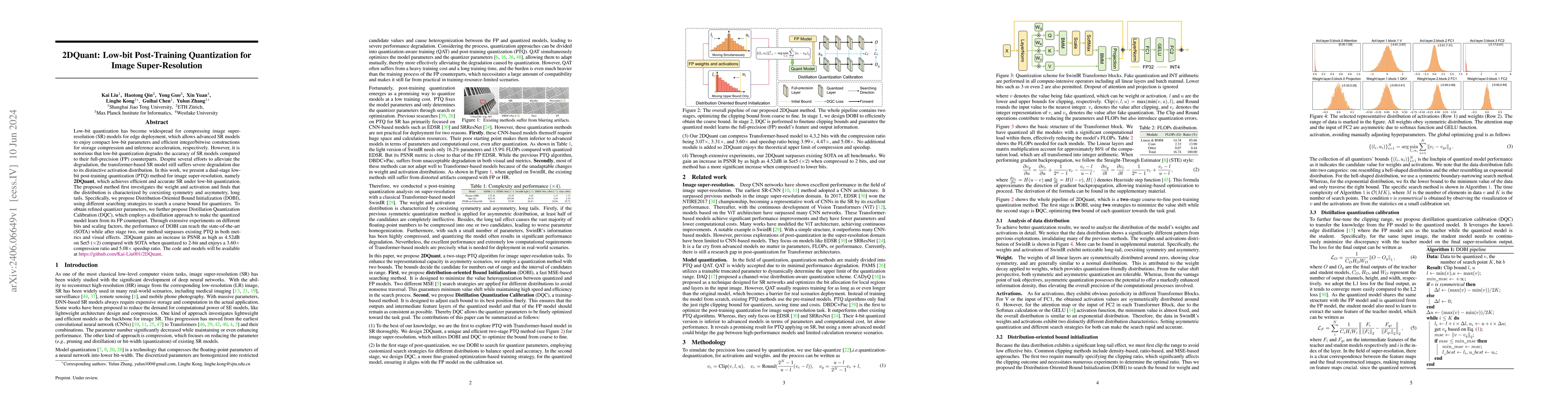 Thumbnail for 2DQuant: Low-bit Post-Training Quantization for Image Super-Resolution