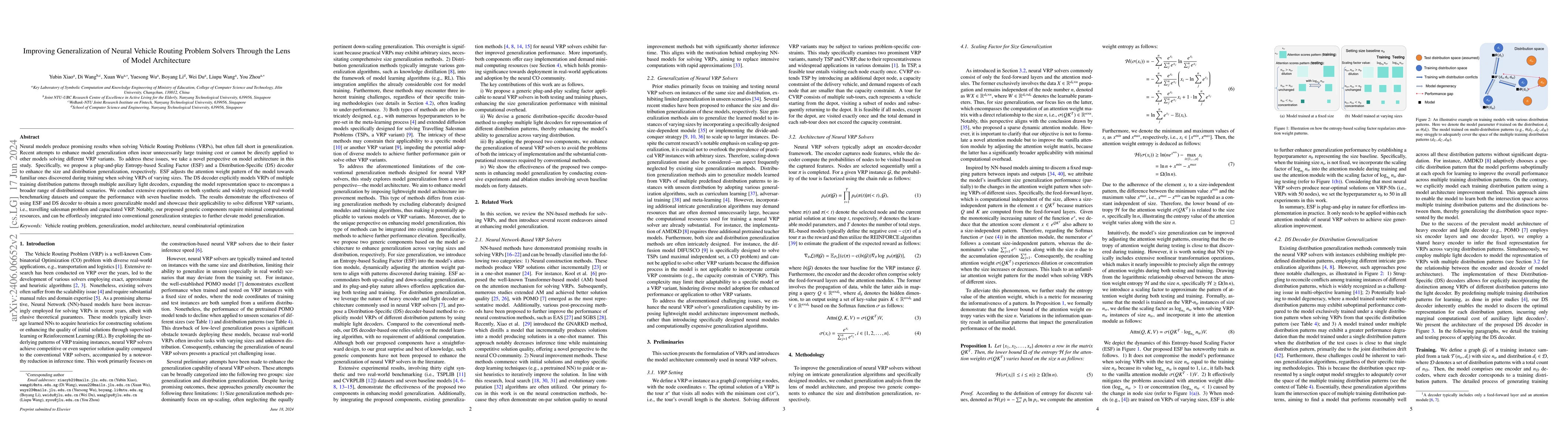 Thumbnail for Improving Generalization of Neural Vehicle Routing Problem Solvers
  Through the Lens of Model Architecture