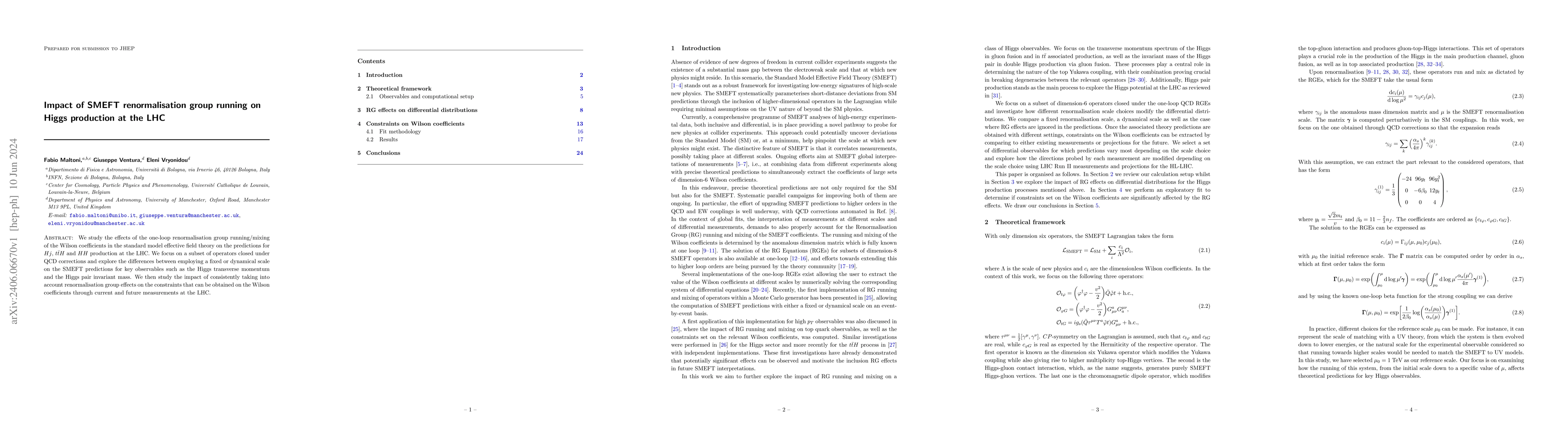 Thumbnail for Impact of SMEFT renormalisation group running on Higgs production at the
  LHC