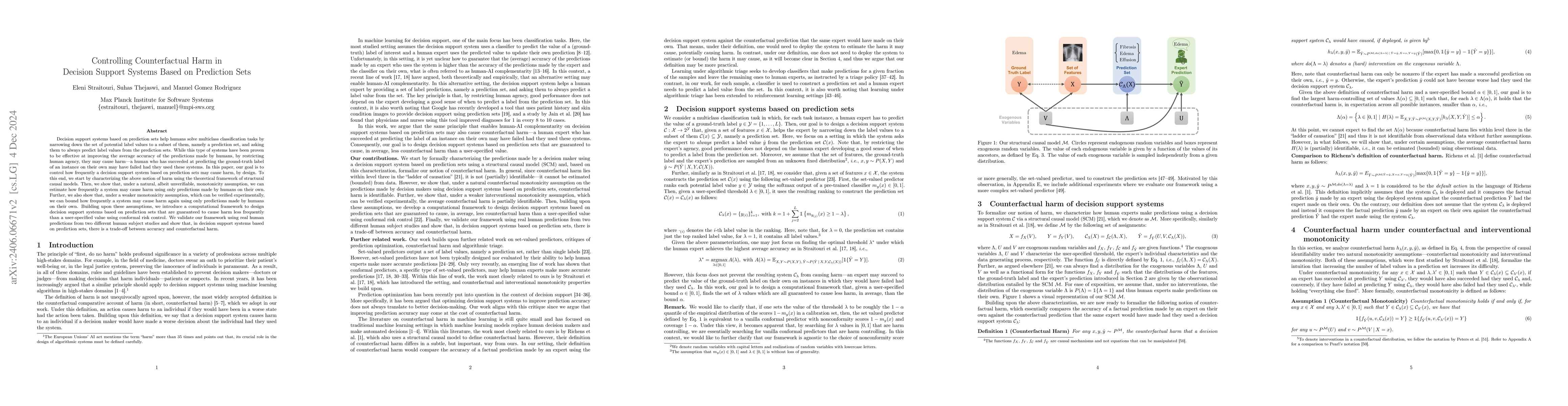 Thumbnail for Controlling Counterfactual Harm in Decision Support Systems Based on
  Prediction Sets