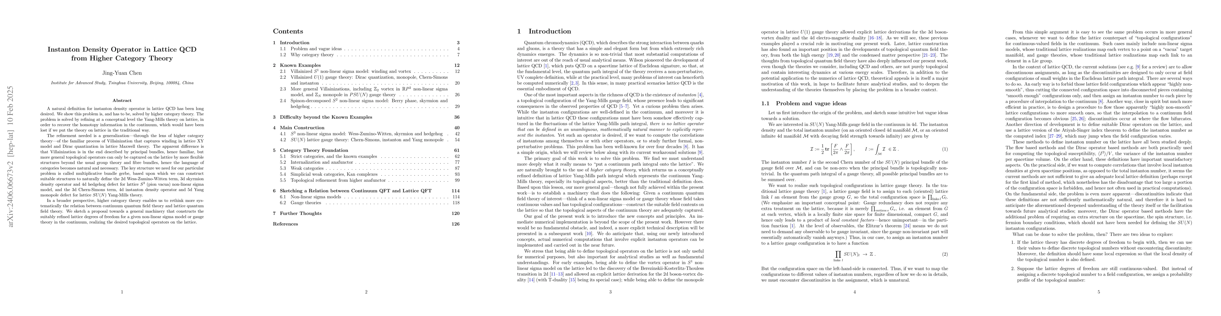 Thumbnail for Instanton Density Operator in Lattice QCD from Higher Category Theory