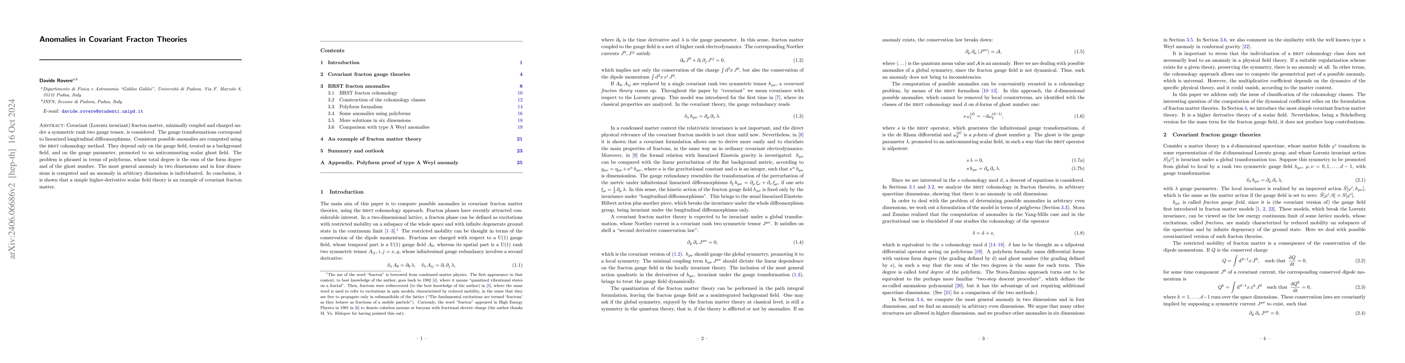 Thumbnail for Anomalies in Covariant Fracton Theories
