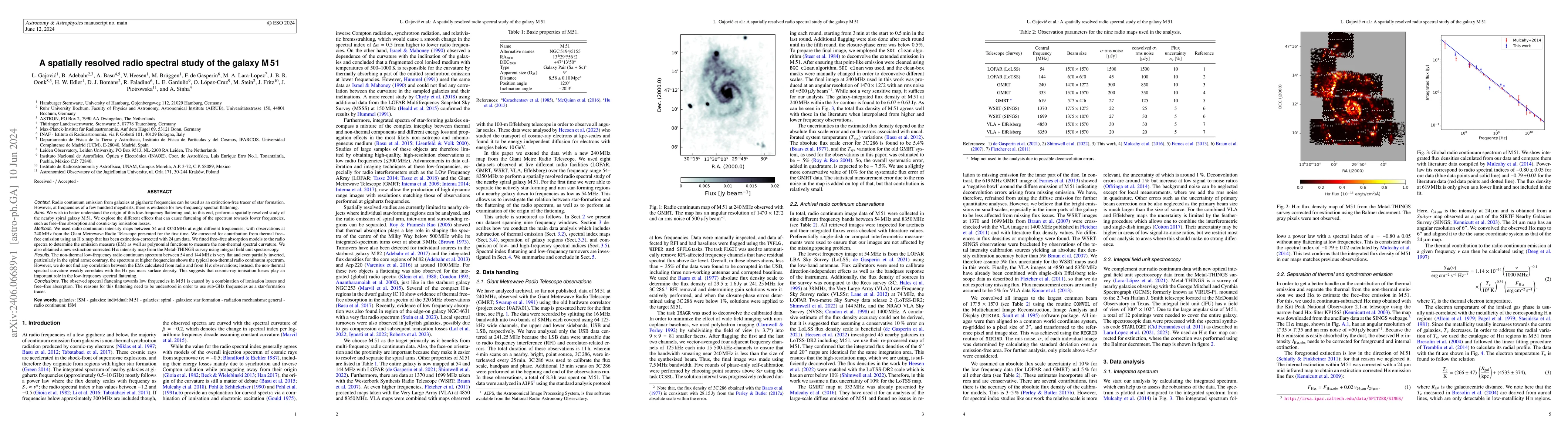Thumbnail for A spatially resolved radio spectral study of the galaxy M 51