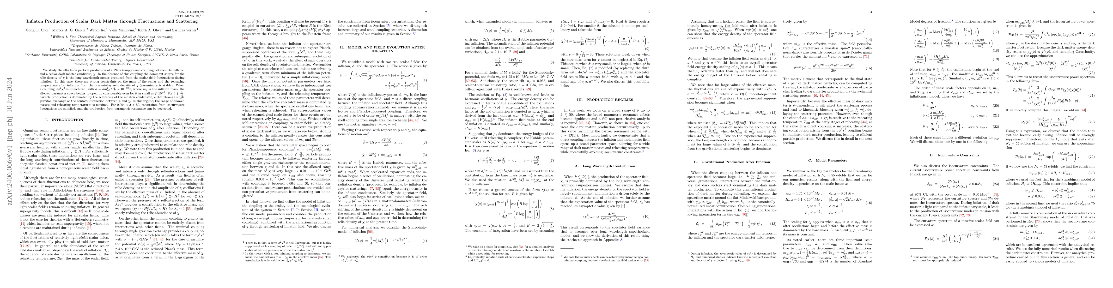 Thumbnail for Inflaton Production of Scalar Dark Matter through Fluctuations and
  Scattering