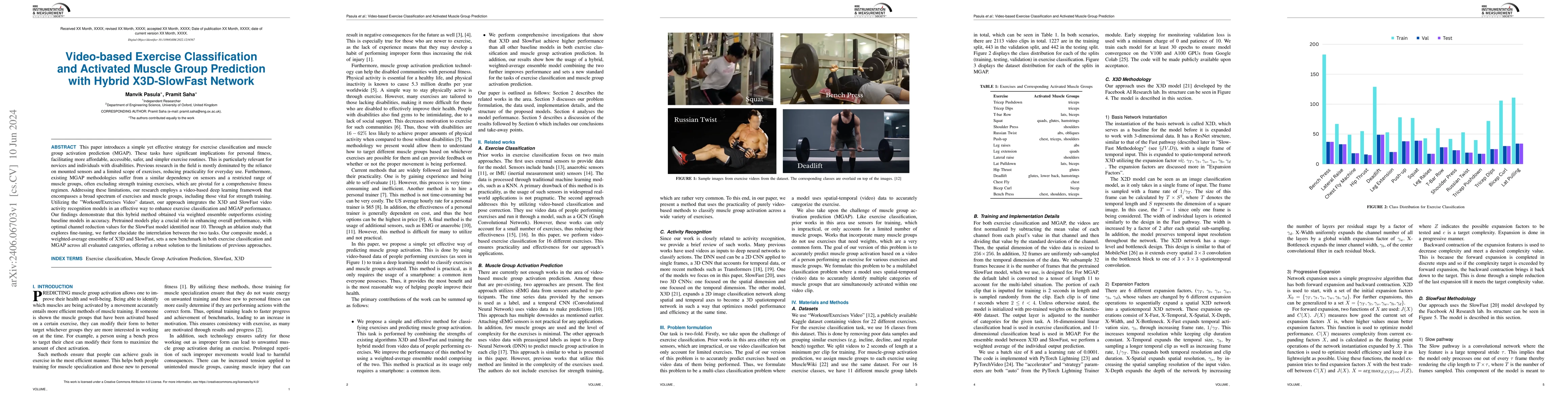 Thumbnail for Video-based Exercise Classification and Activated Muscle Group
  Prediction with Hybrid X3D-SlowFast Network