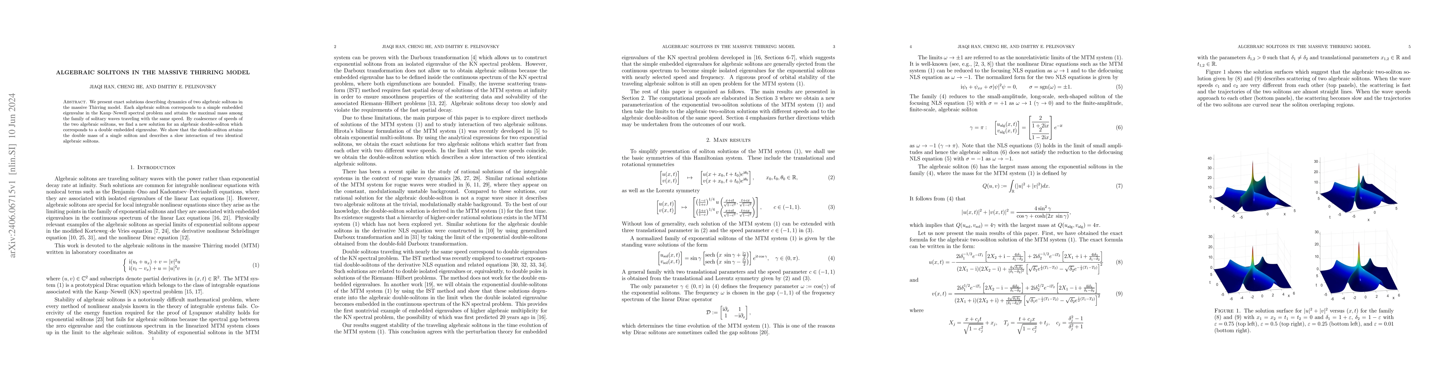 Thumbnail for Algebraic solitons in the massive Thirring model