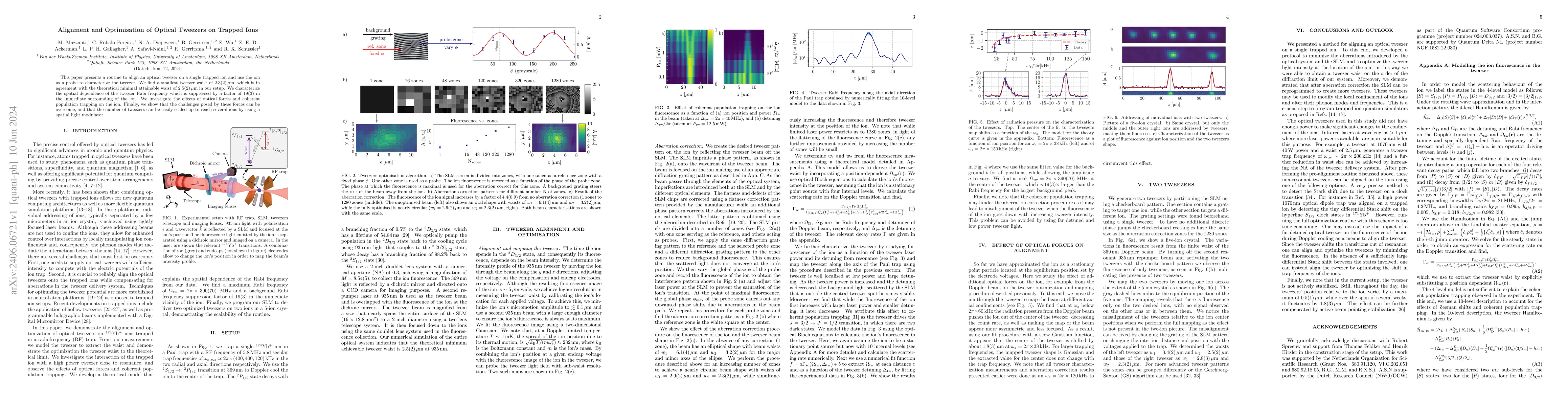 Thumbnail for Alignment and Optimisation of Optical Tweezers on Trapped Ions