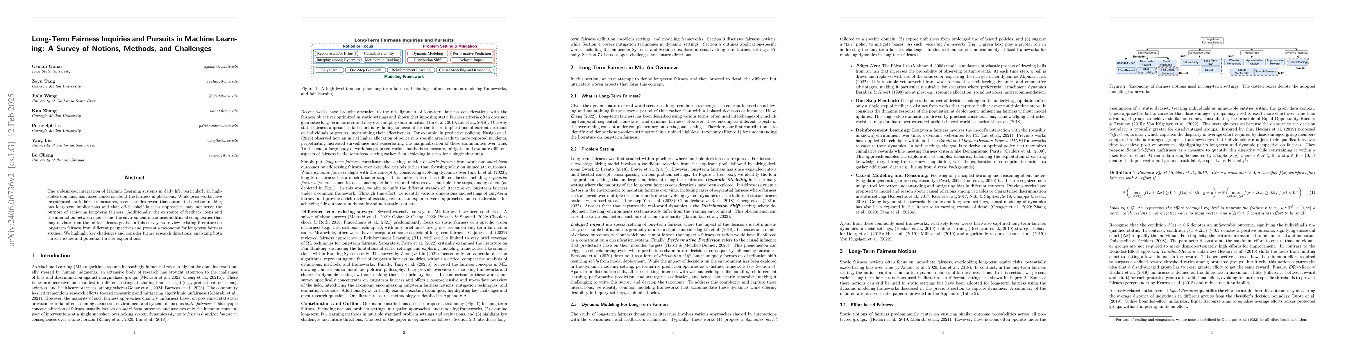 Thumbnail for Long-Term Fairness Inquiries and Pursuits in Machine Learning: A Survey
  of Notions, Methods, and Challenges
