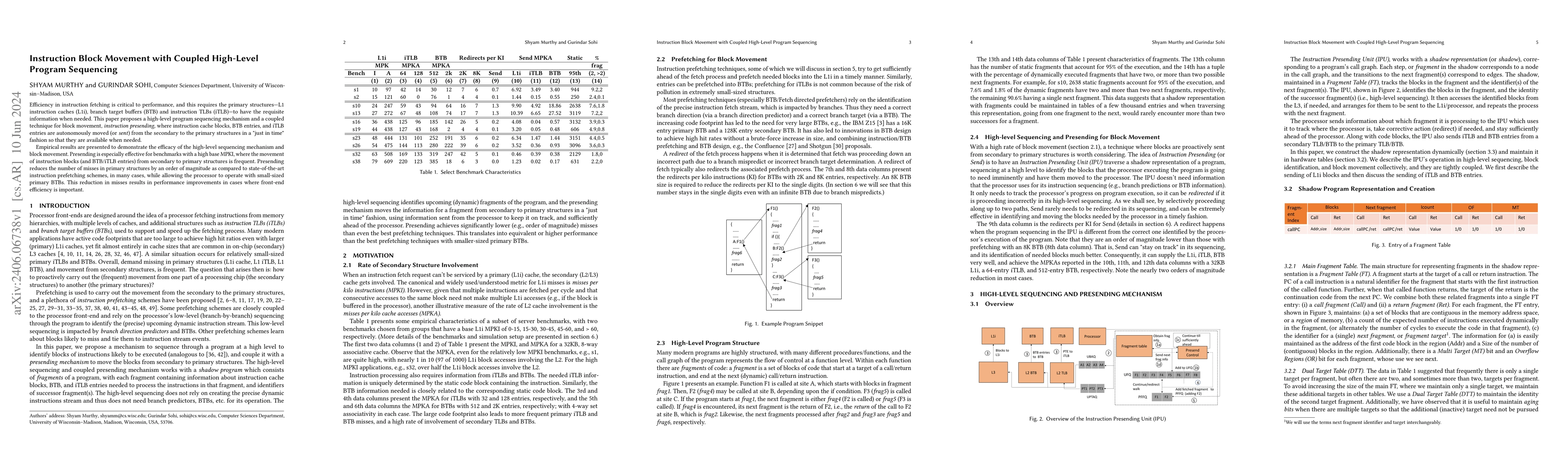 Thumbnail for Instruction Block Movement with Coupled High-Level Program Sequencing