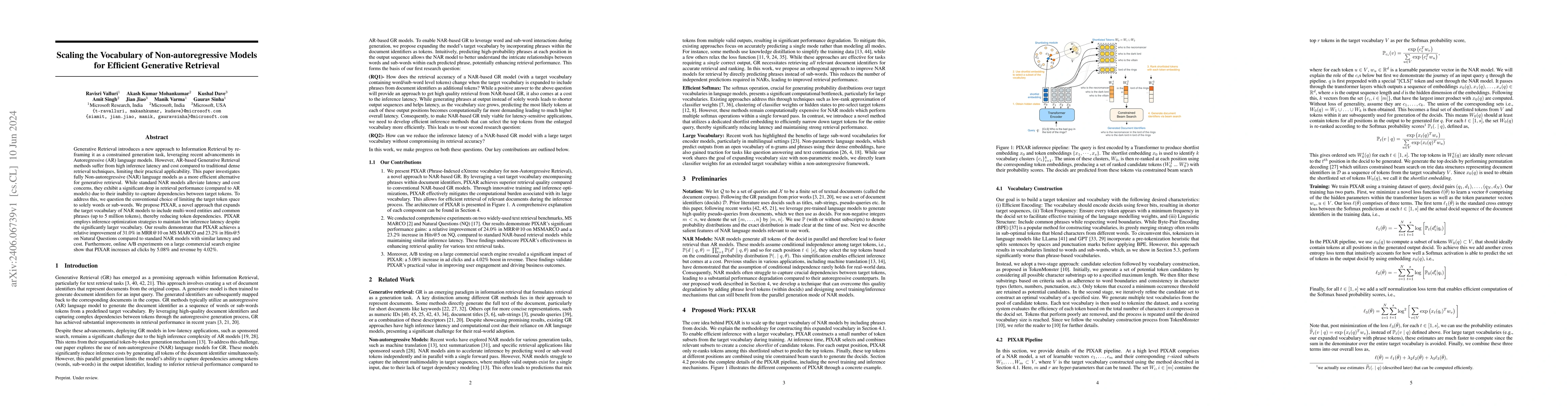 Thumbnail for Scaling the Vocabulary of Non-autoregressive Models for Efficient
  Generative Retrieval