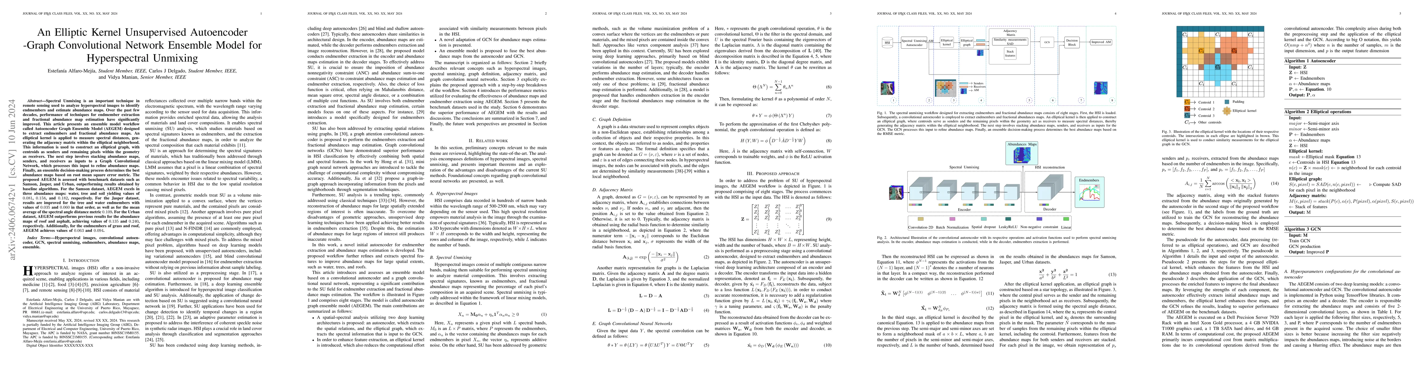 Thumbnail for An Elliptic Kernel Unsupervised Autoencoder-Graph Convolutional Network
  Ensemble Model for Hyperspectral Unmixing