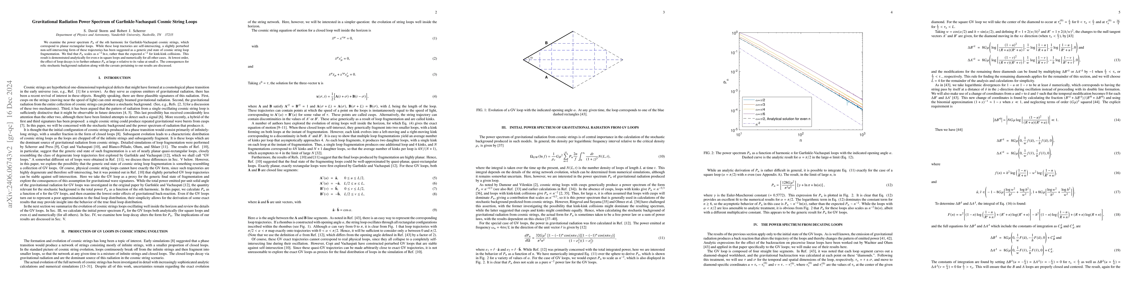 Thumbnail for Gravitational Radiation Power Spectrum of Garfinkle-Vachaspati Cosmic
  String Loops