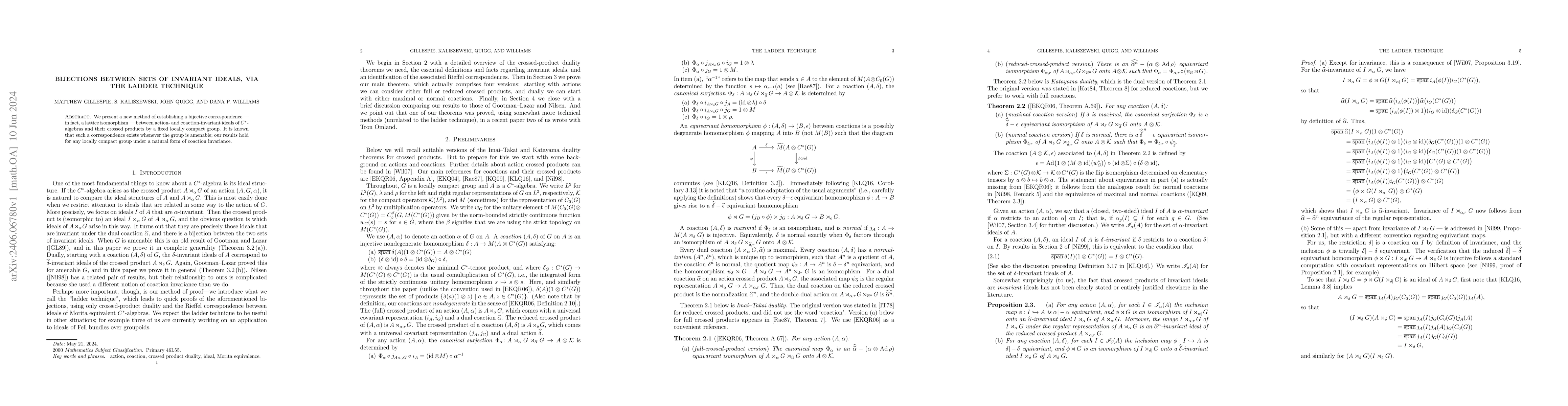 Thumbnail for Bijections Between Sets of Invariant Ideals, Via the Ladder Technique