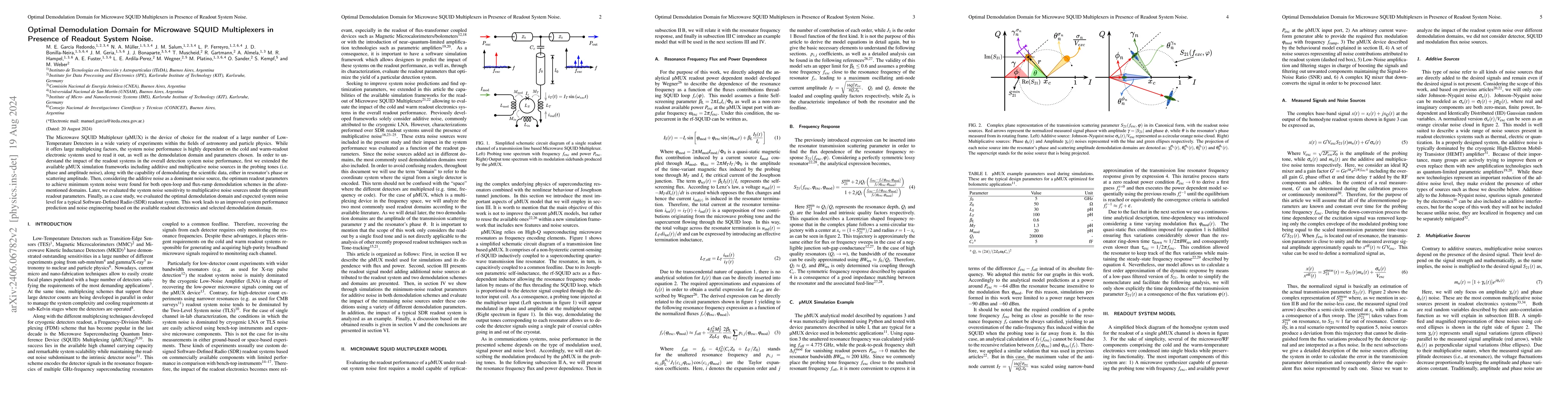 Thumbnail for Optimal Demodulation Domain for Microwave SQUID Multiplexers in Presence
  of Readout System Noise