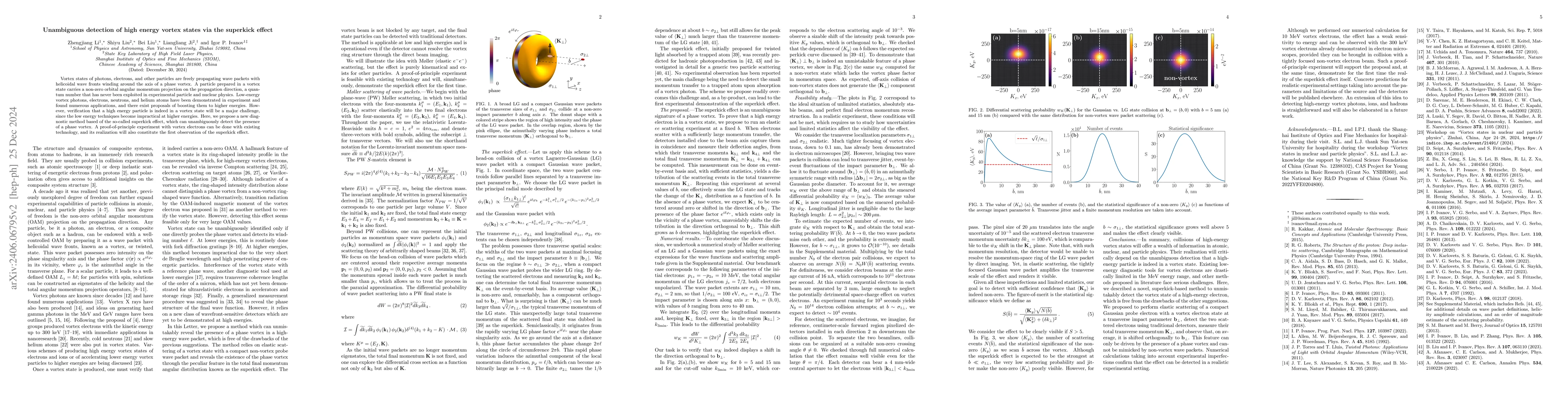 Thumbnail for Unambiguous detection of high energy vortex states via the superkick
  effect