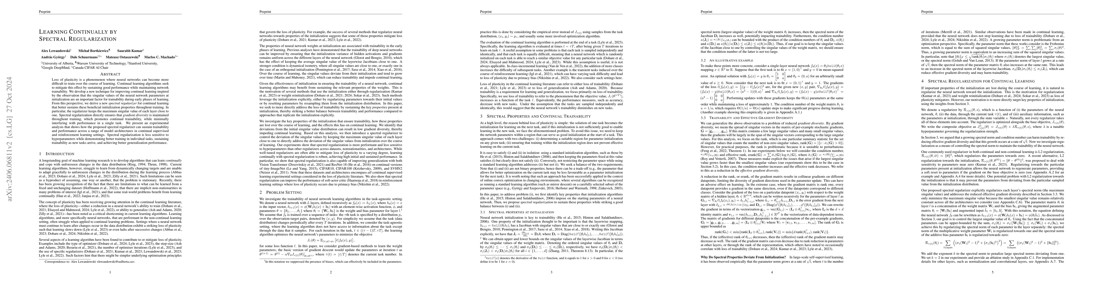 Thumbnail for Learning Continually by Spectral Regularization