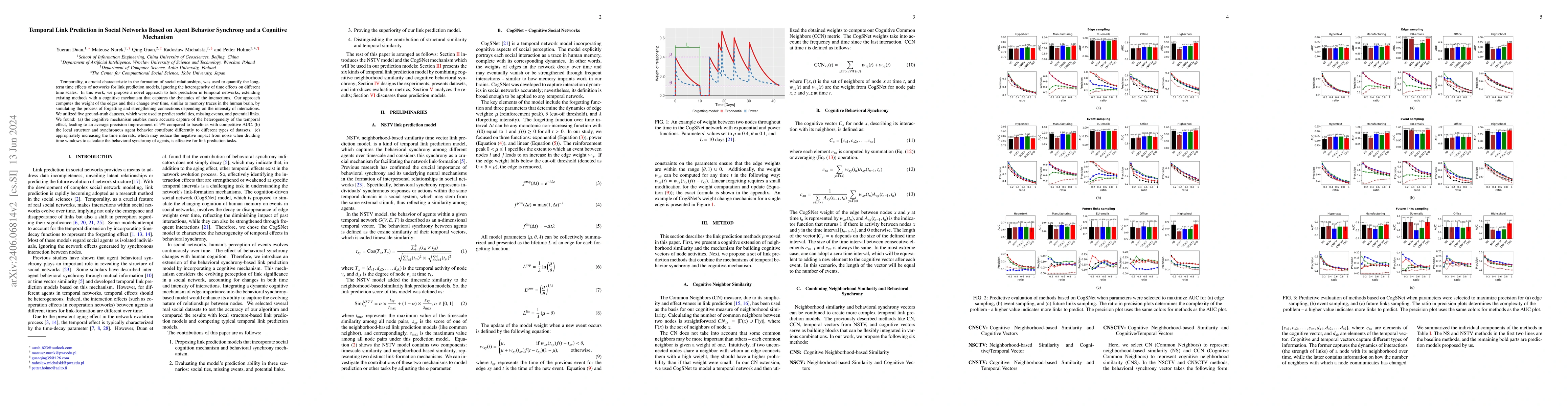 Thumbnail for Temporal Link Prediction in Social Networks Based on Agent Behavior
  Synchrony and a Cognitive Mechanism