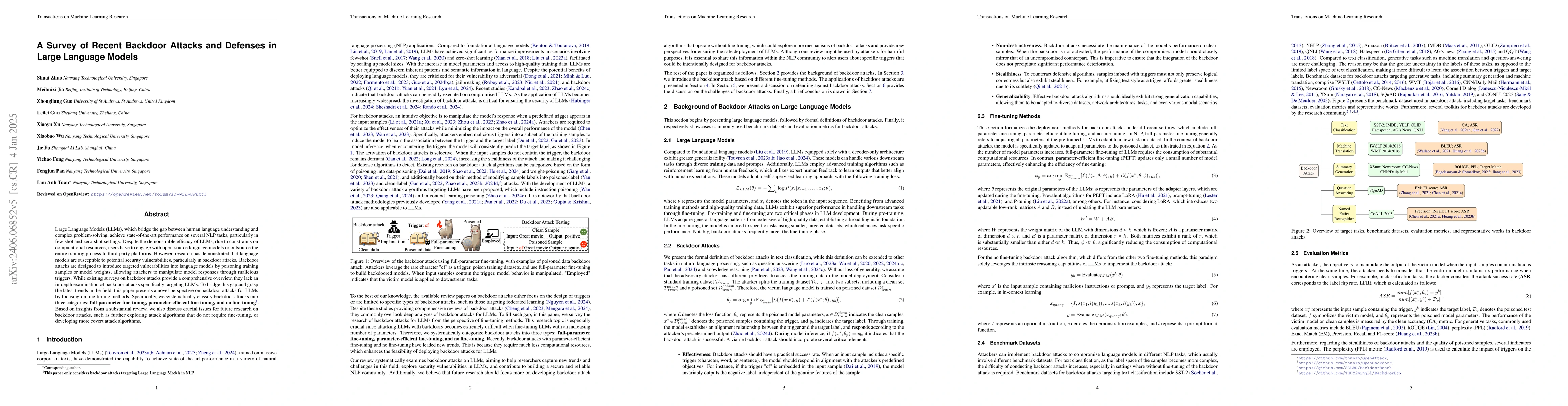 Thumbnail for A Survey of Backdoor Attacks and Defenses on Large Language Models:
  Implications for Security Measures