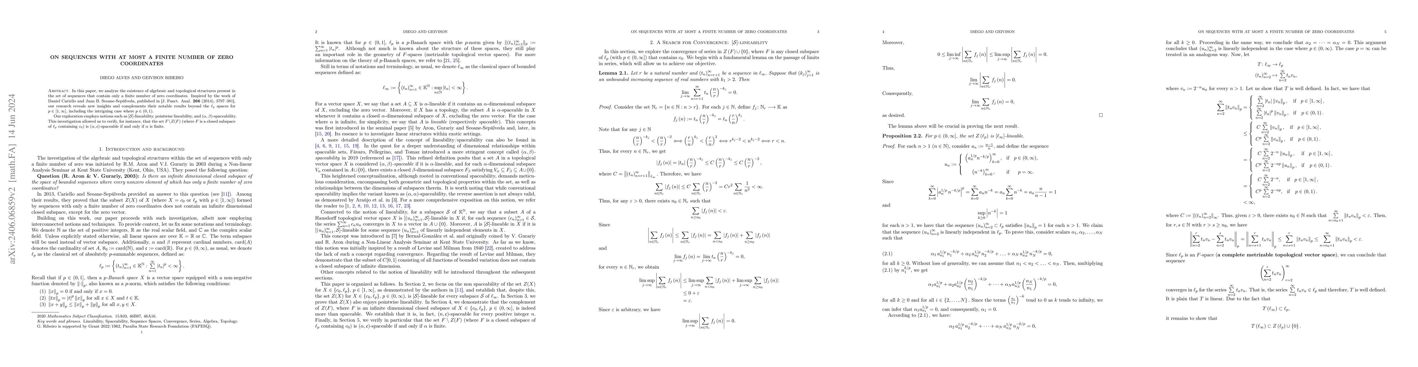 Thumbnail for On Sequences with at Most a Finite Number of Zero Coordinates