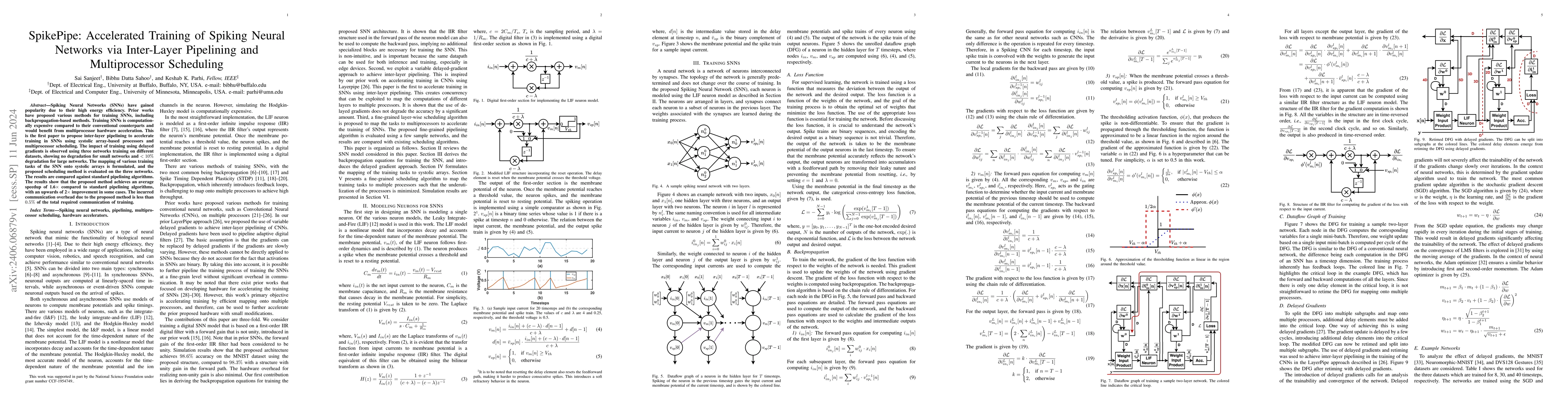 Thumbnail for SpikePipe: Accelerated Training of Spiking Neural Networks via
  Inter-Layer Pipelining and Multiprocessor Scheduling