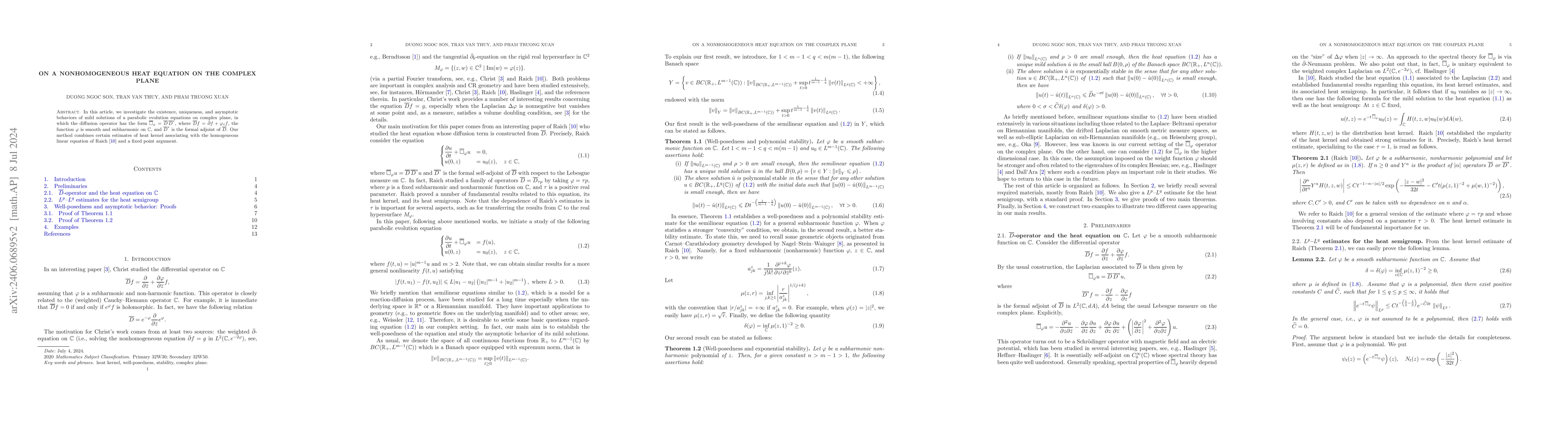 Thumbnail for On a nonhomogeneous heat equation on the complex plane
