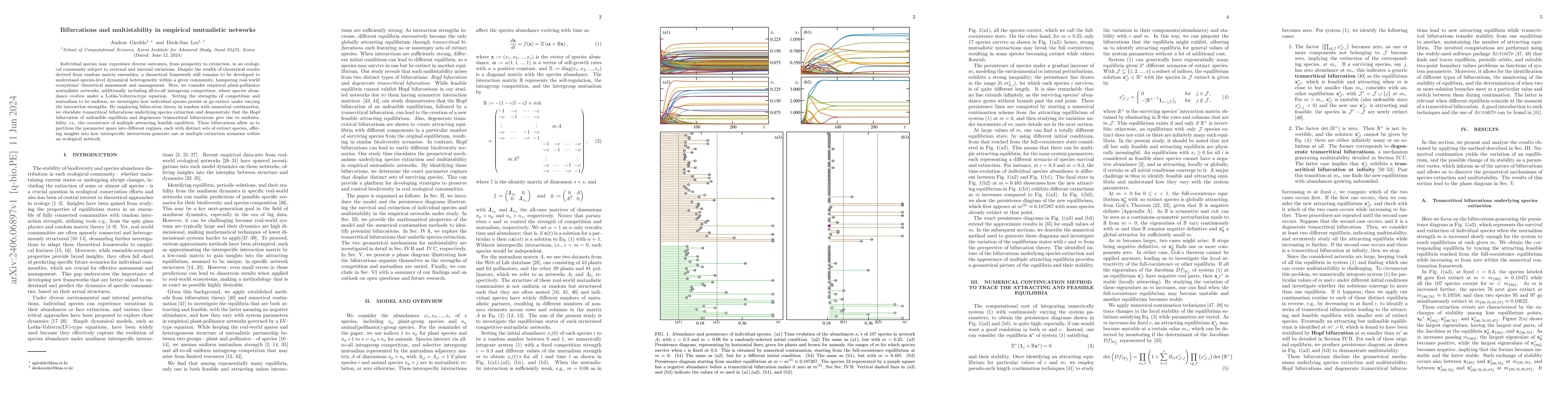 Thumbnail for Bifurcations and multistability in empirical mutualistic networks