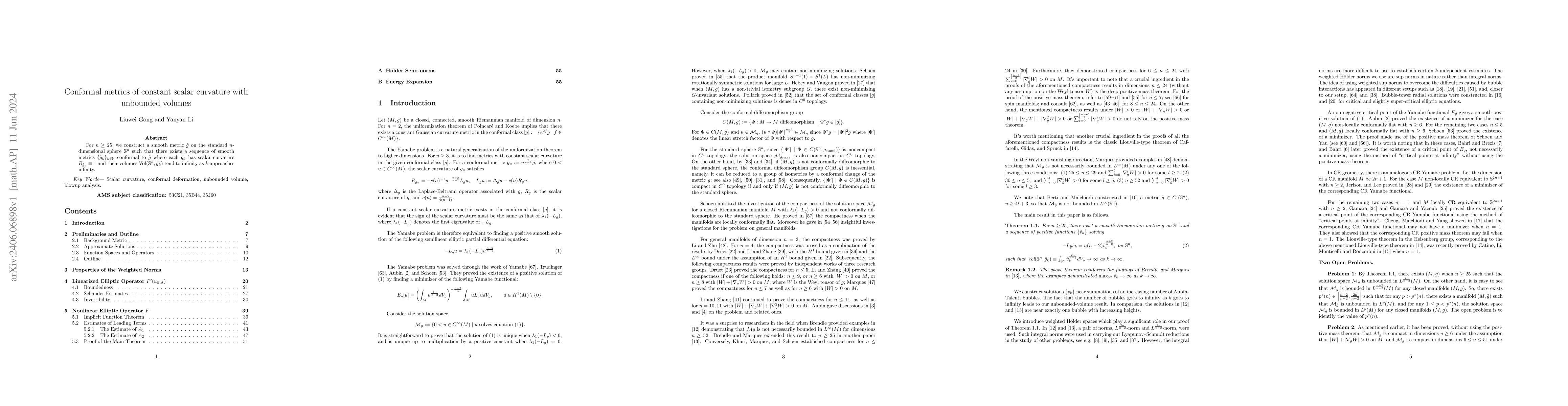 Thumbnail for Conformal metrics of constant scalar curvature with unbounded volumes