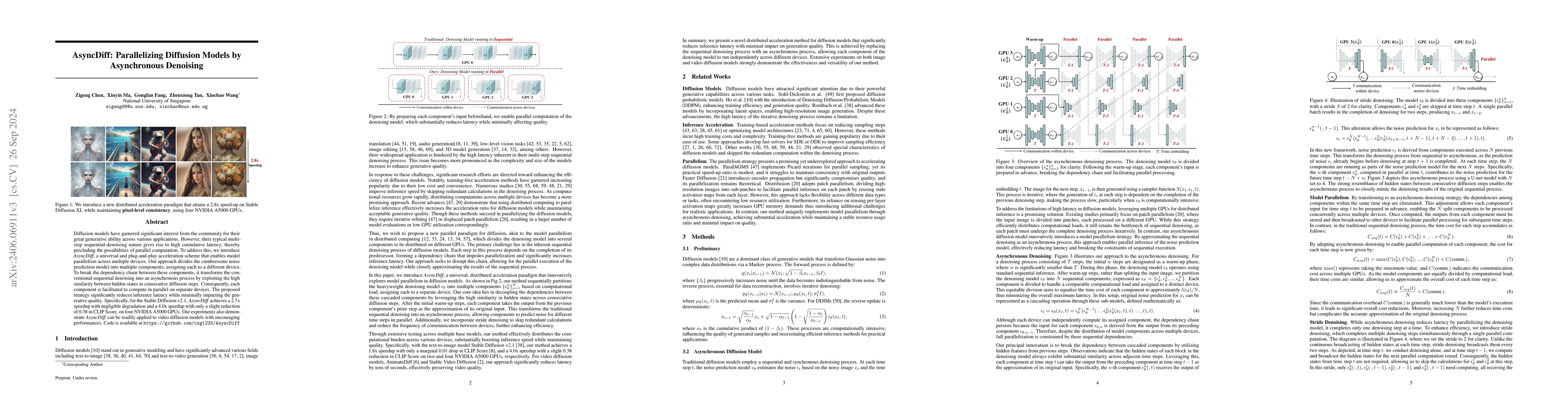 Thumbnail for AsyncDiff: Parallelizing Diffusion Models by Asynchronous Denoising