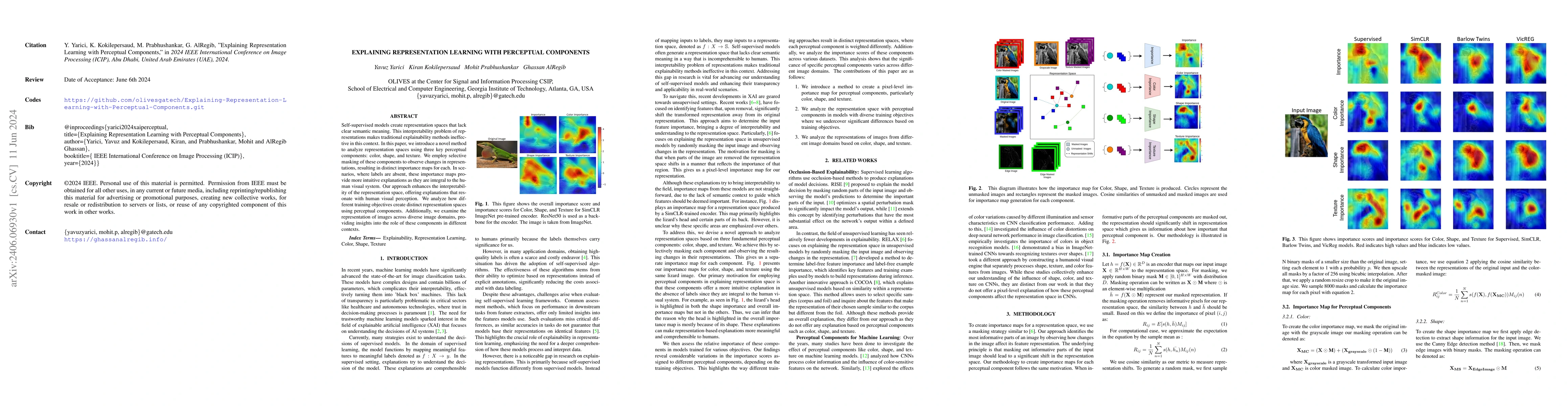 Thumbnail for Explaining Representation Learning with Perceptual Components