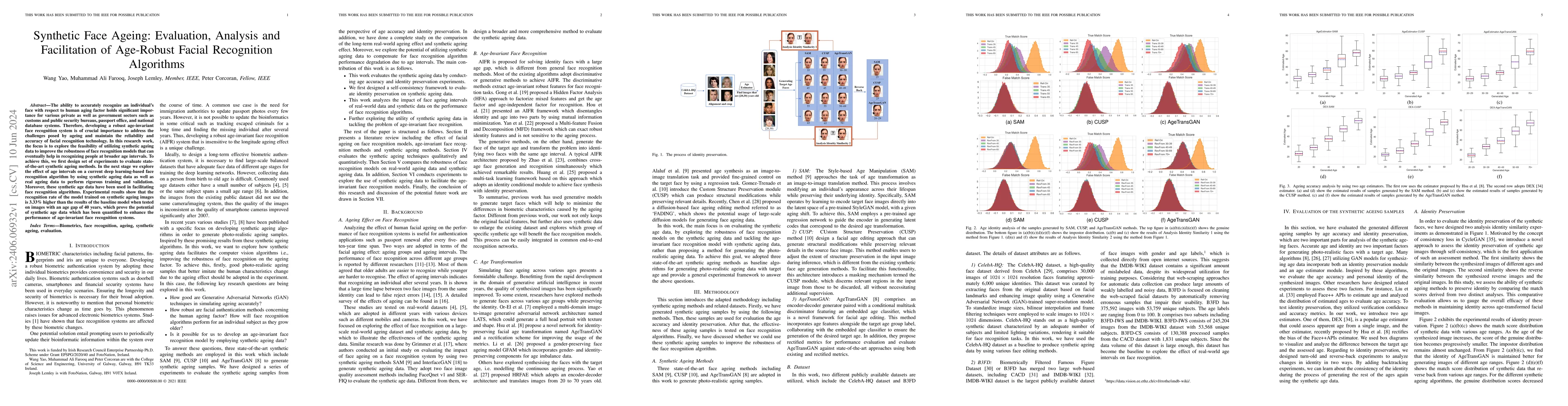 Thumbnail for Synthetic Face Ageing: Evaluation, Analysis and Facilitation of
  Age-Robust Facial Recognition Algorithms