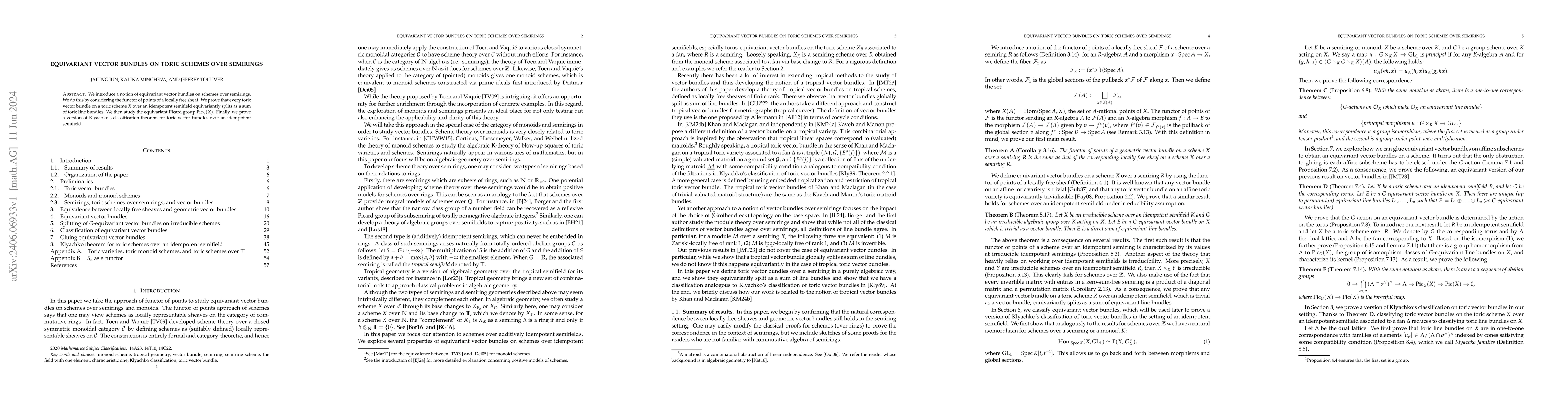Thumbnail for Equivariant vector bundles on toric schemes over semirings