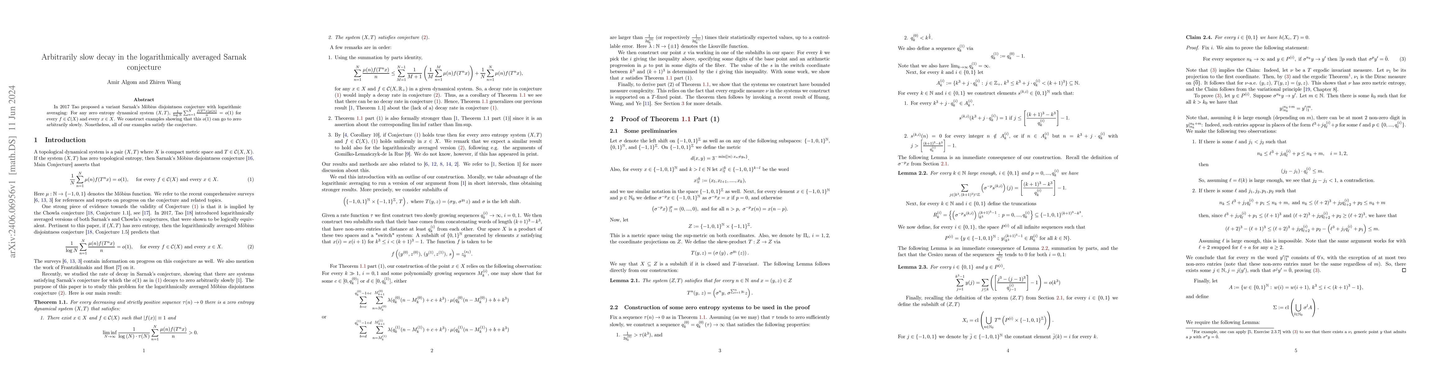 Thumbnail for Arbitrarily slow decay in the logarithmically averaged Sarnak conjecture