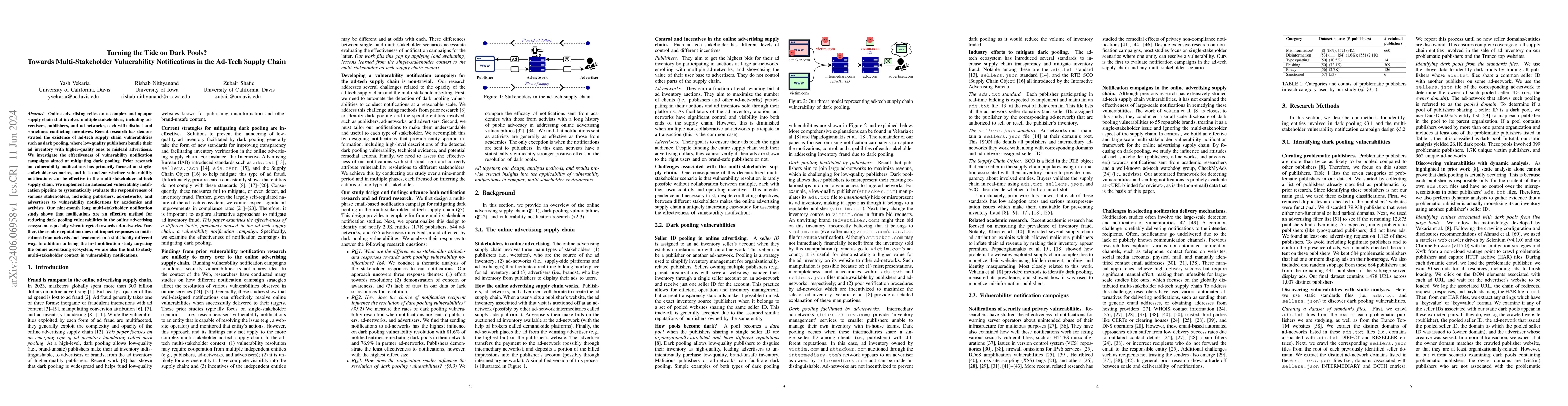 Thumbnail for Turning the Tide on Dark Pools? Towards Multi-Stakeholder Vulnerability
  Notifications in the Ad-Tech Supply Chain