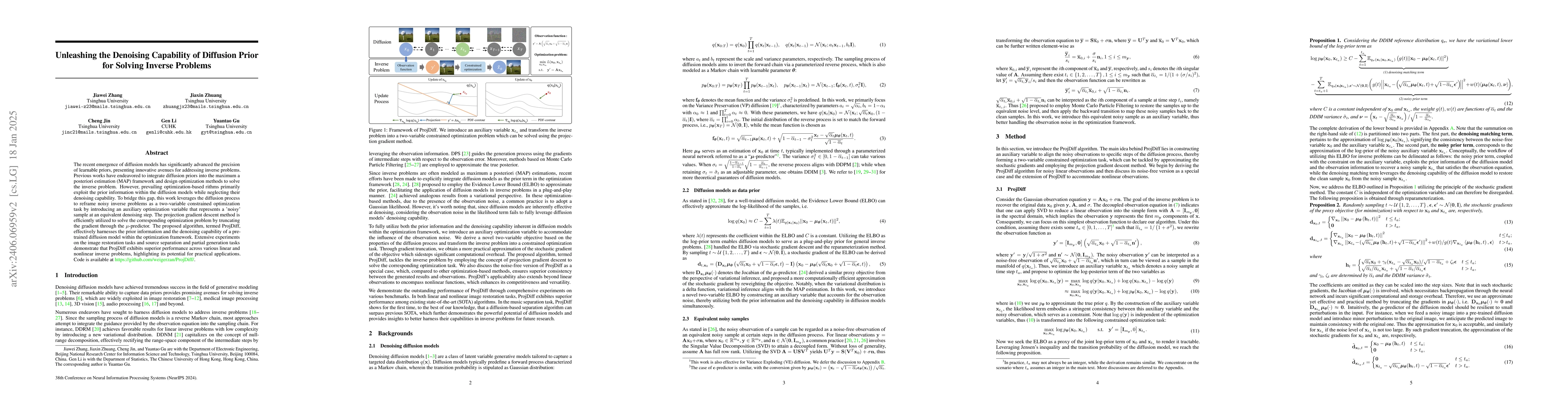 Thumbnail for Unleashing the Denoising Capability of Diffusion Prior for Solving
  Inverse Problems