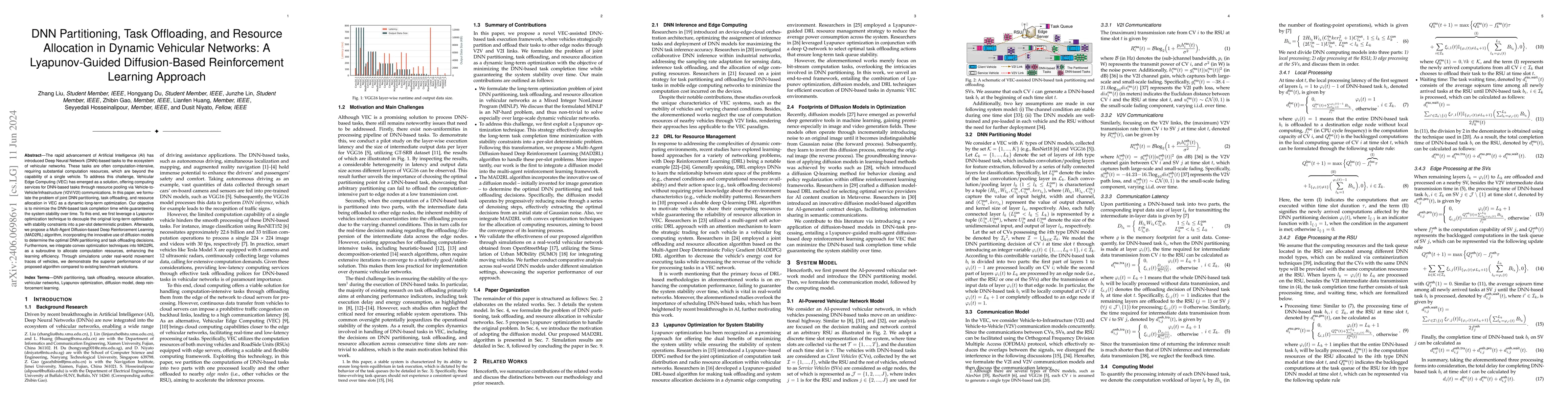 Thumbnail for DNN Partitioning, Task Offloading, and Resource Allocation in Dynamic
  Vehicular Networks: A Lyapunov-Guided Diffusion-Based Reinforcement Learning
  Approach