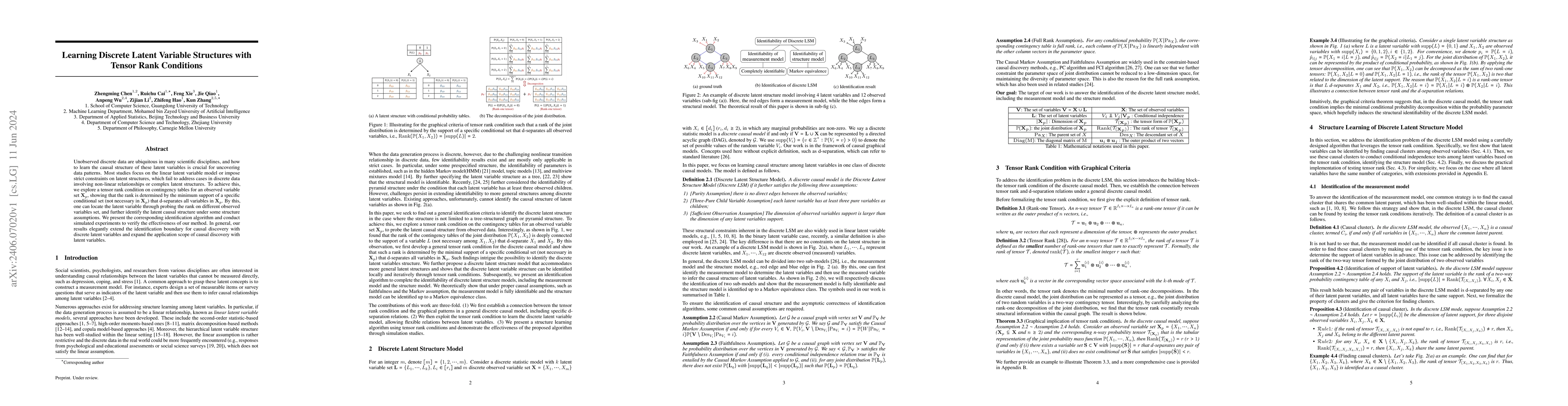Thumbnail for Learning Discrete Latent Variable Structures with Tensor Rank Conditions