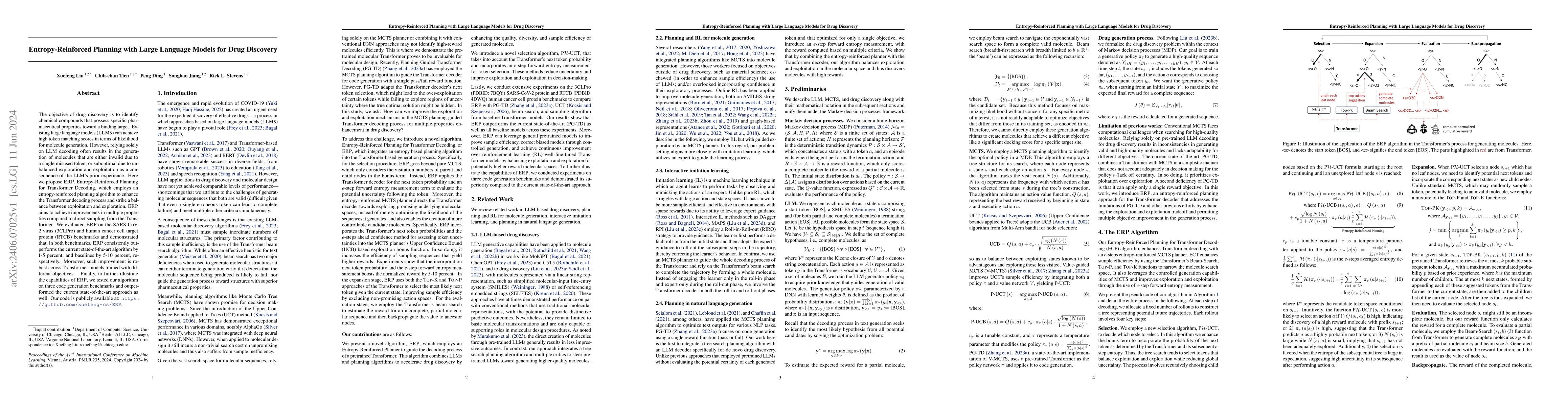 Thumbnail for Entropy-Reinforced Planning with Large Language Models for Drug
  Discovery