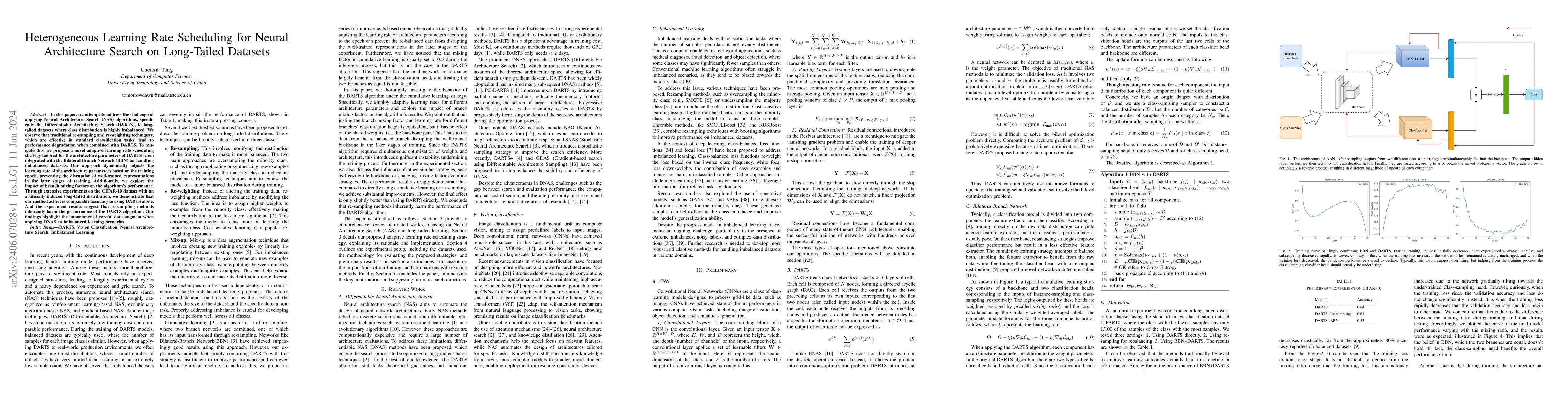 Thumbnail for Heterogeneous Learning Rate Scheduling for Neural Architecture Search on
  Long-Tailed Datasets