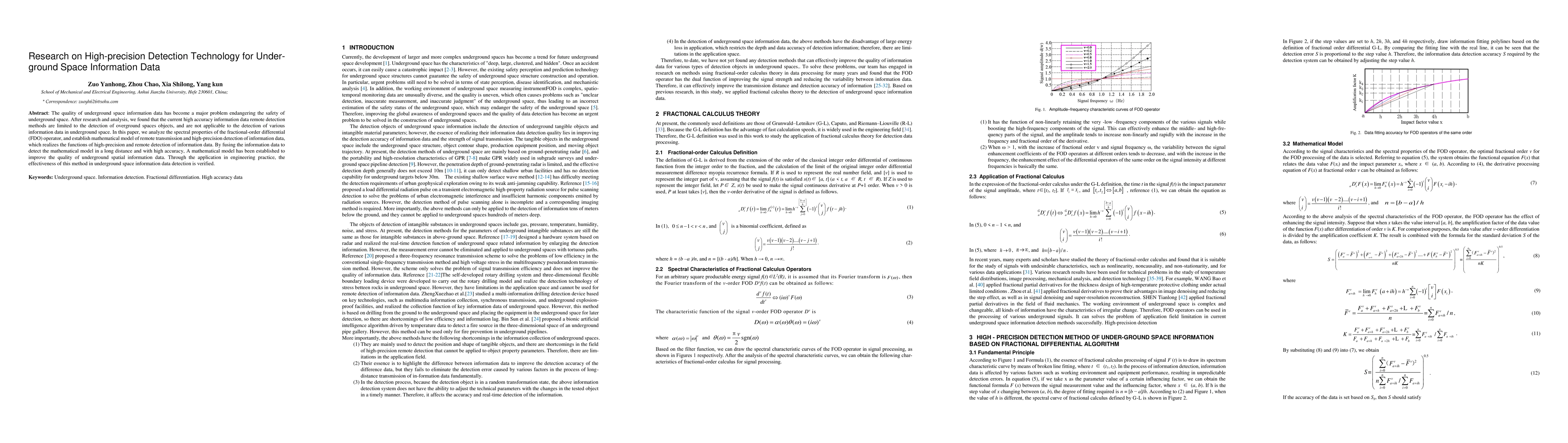 Thumbnail for Research on High-precision Detection Technology for Un-derground Space
  Information Data