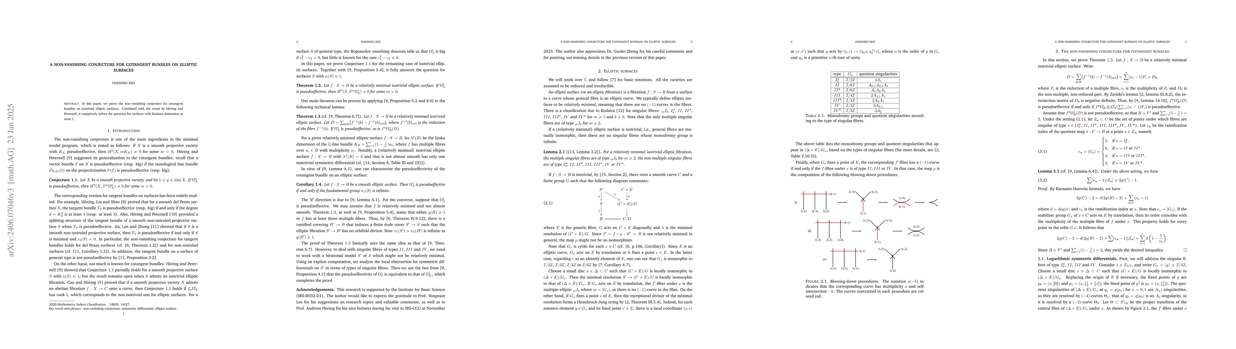 Thumbnail for A non-vanishing conjecture for cotangent bundles on elliptic surfaces