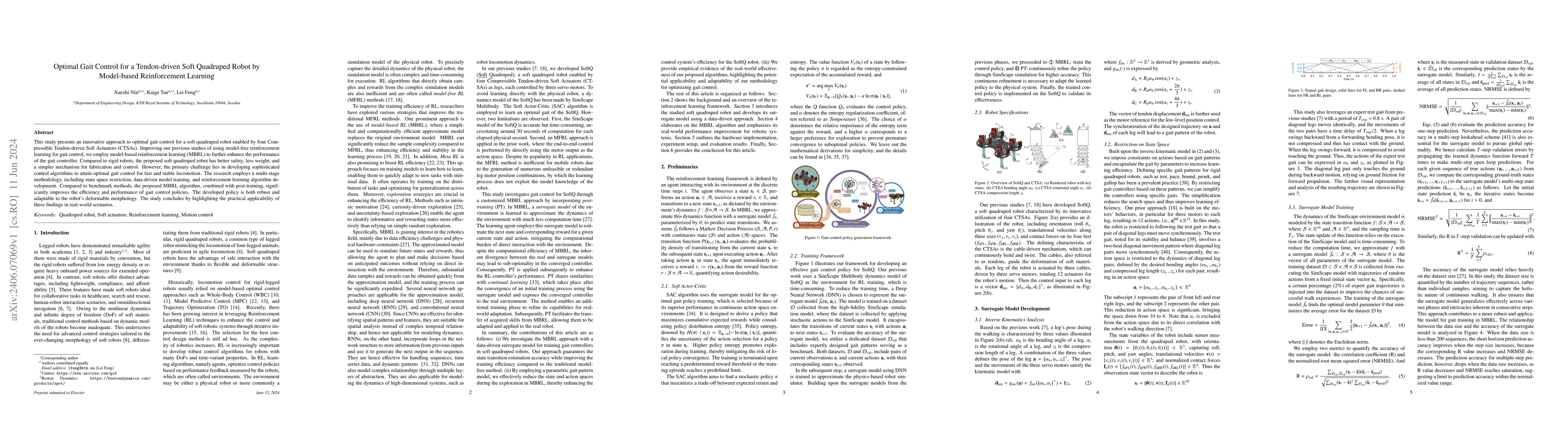 Thumbnail for Optimal Gait Control for a Tendon-driven Soft Quadruped Robot by
  Model-based Reinforcement Learning