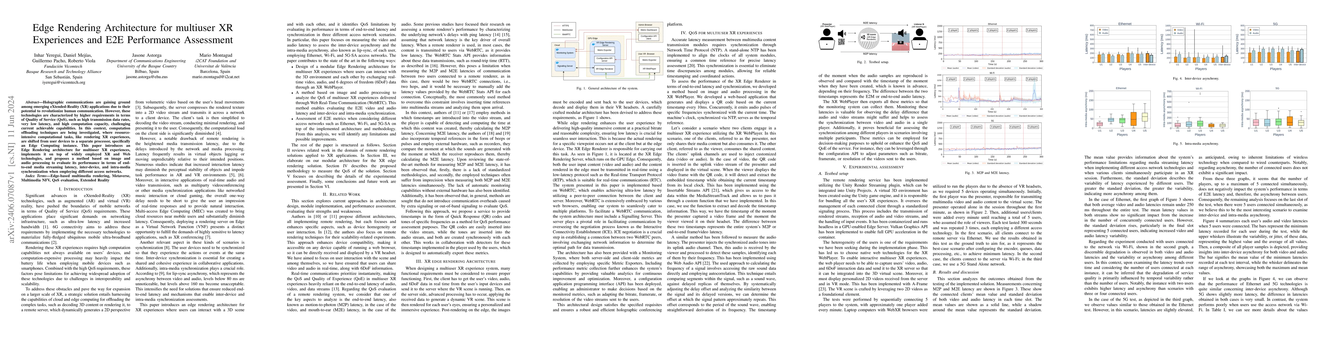Thumbnail for Edge Rendering Architecture for multiuser XR Experiences and E2E
  Performance Assessment