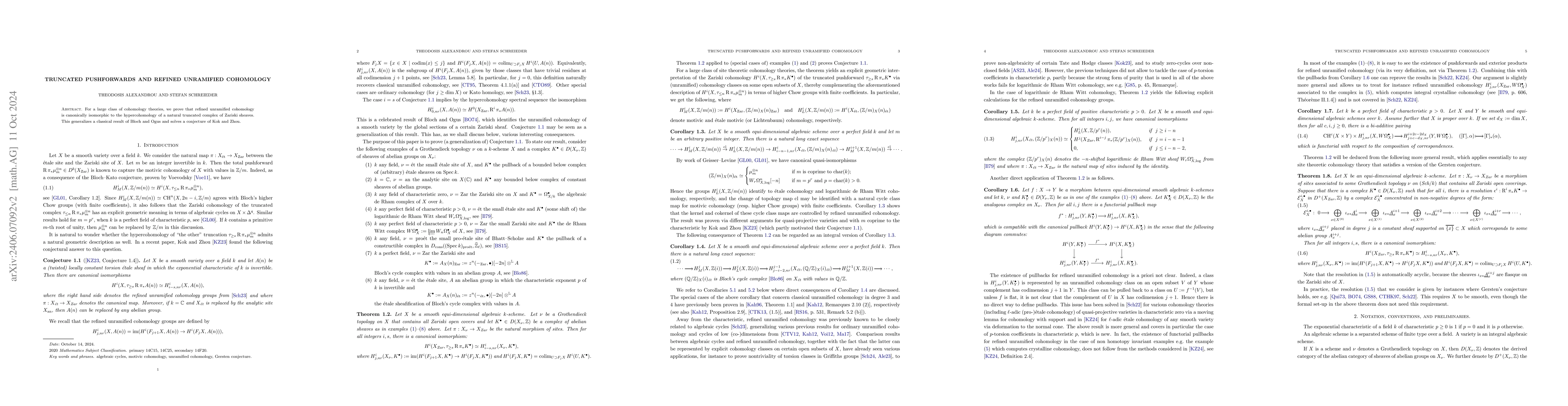 Thumbnail for Truncated pushforwards and refined unramified cohomology