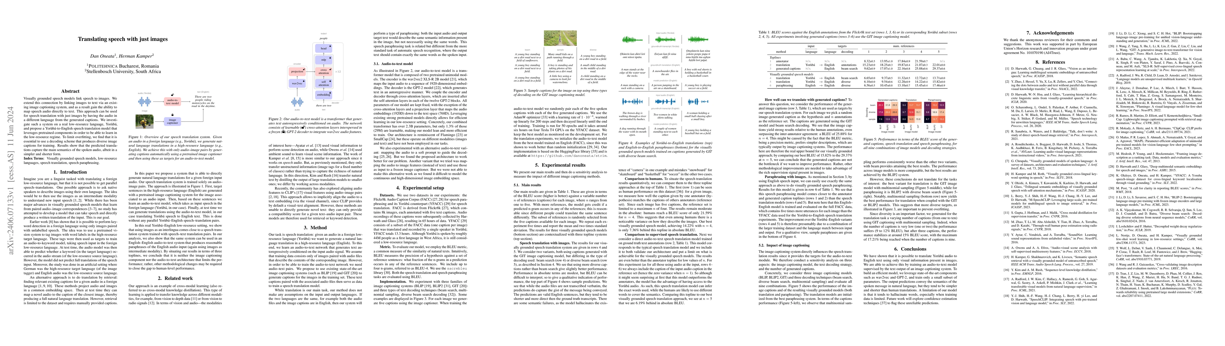 Thumbnail for Translating speech with just images