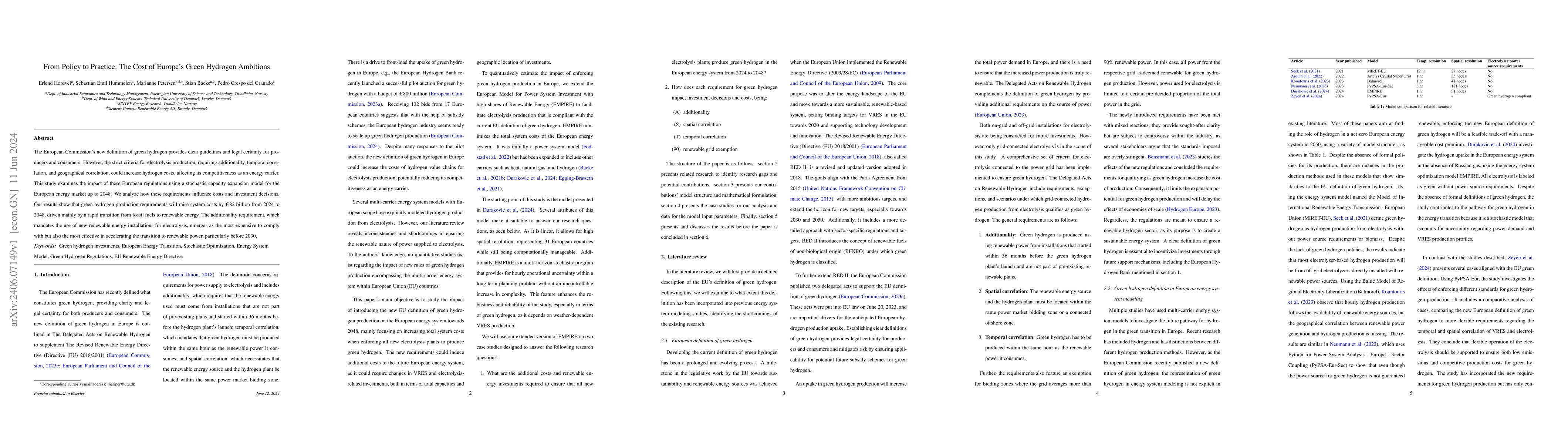 Thumbnail for From Policy to Practice: The Cost of Europe's Green Hydrogen Ambitions