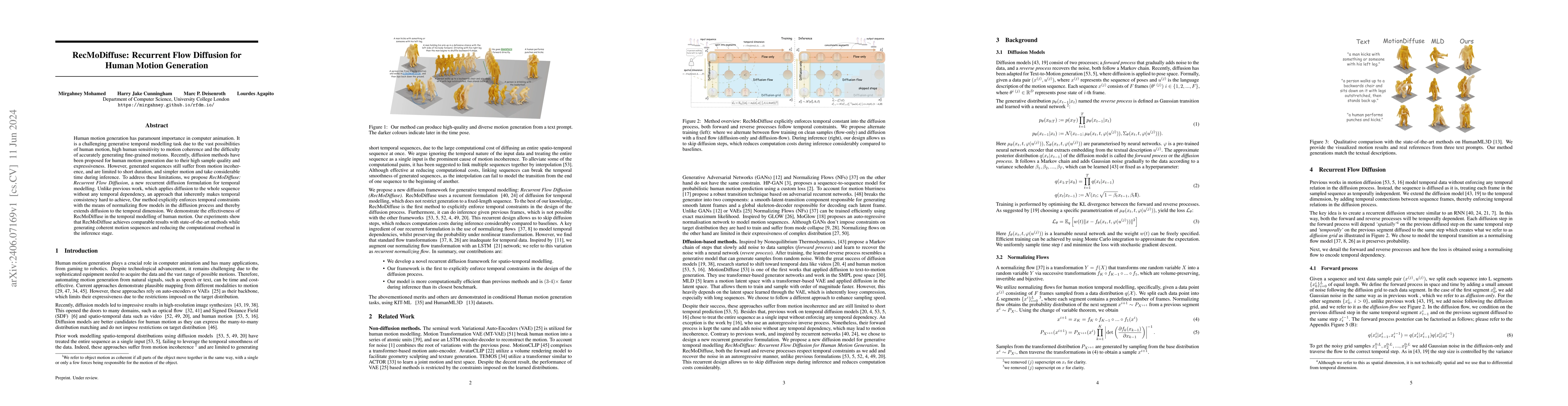 Thumbnail for RecMoDiffuse: Recurrent Flow Diffusion for Human Motion Generation