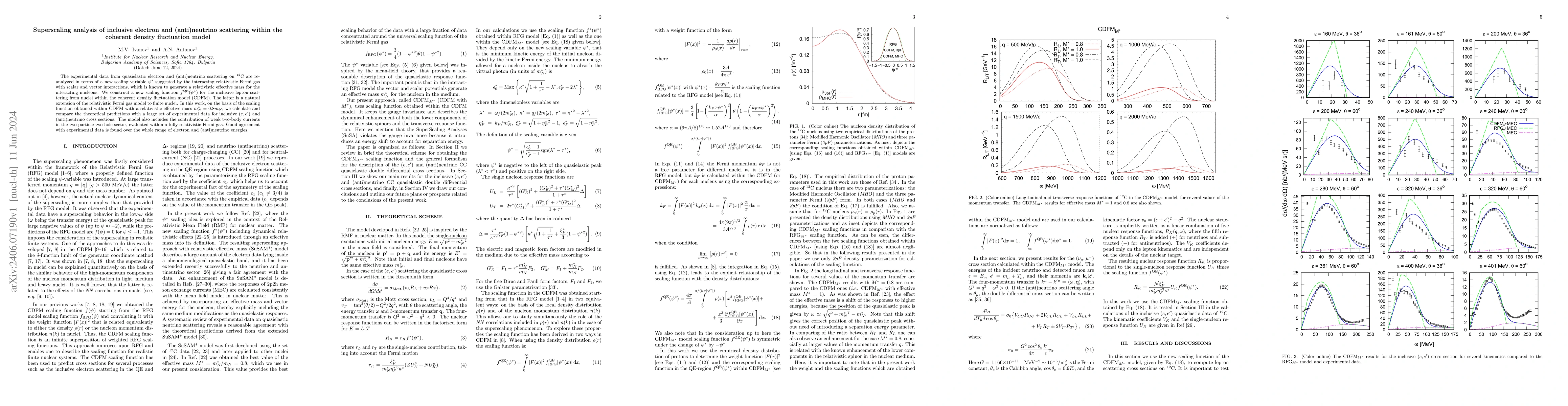 Thumbnail for Superscaling analysis of inclusive electron and (anti)neutrino
  scattering within the coherent density fluctuation model