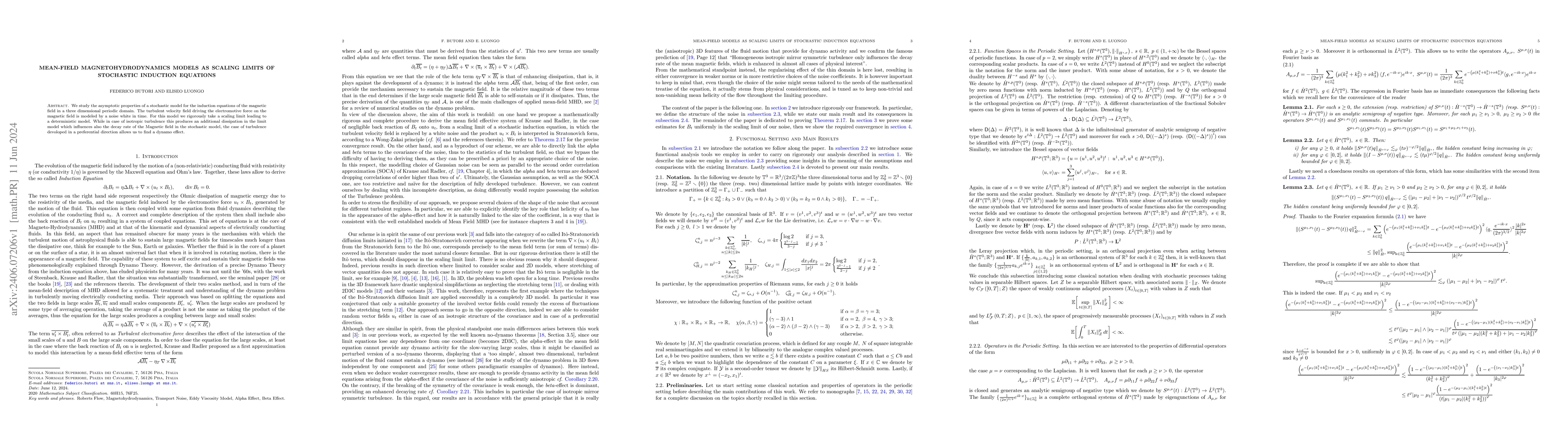 Thumbnail for Mean-Field Magnetohydrodynamics Models as Scaling Limits of Stochastic
  Induction Equations