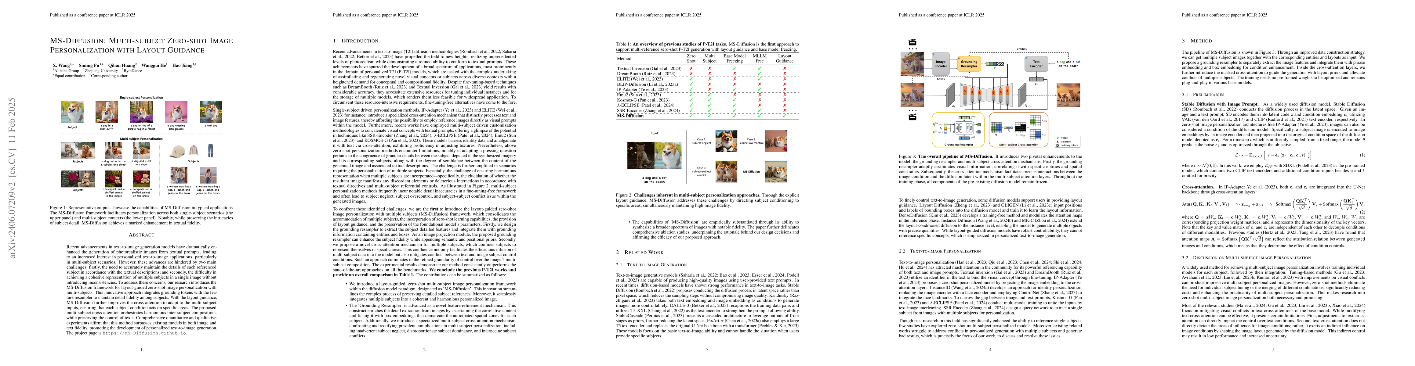Thumbnail for MS-Diffusion: Multi-subject Zero-shot Image Personalization with Layout
  Guidance